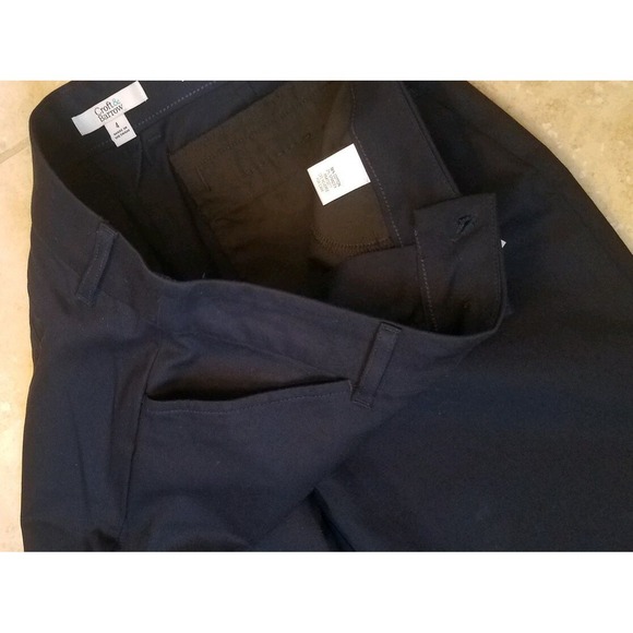 New Croft & Barrow Women Classic Stretch Twill Chino Capri Pants Navy Blue sz 4 - Picture 2 of 4